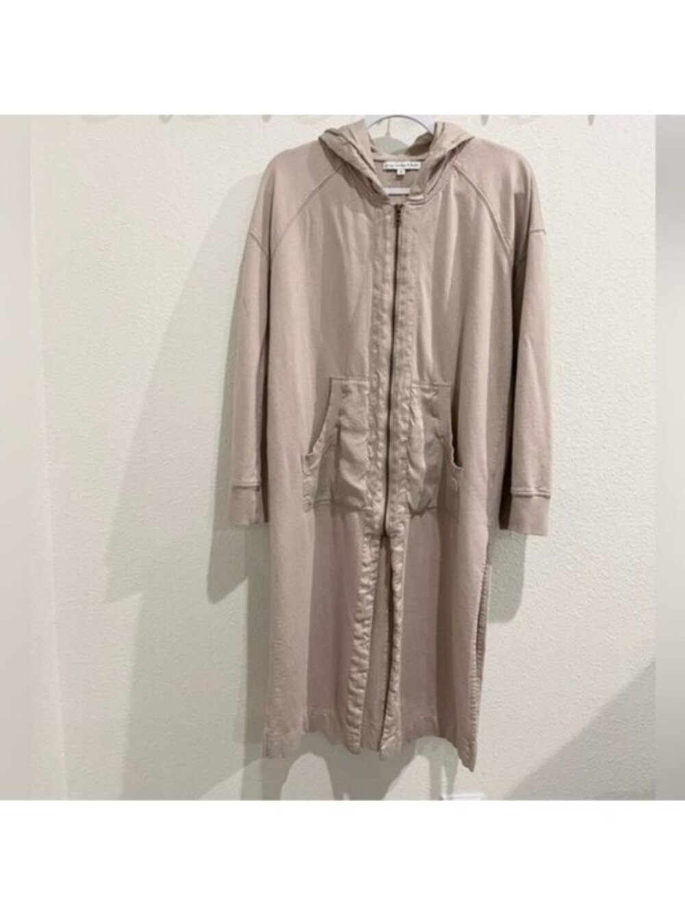 Young Fabulous & Broke Beige Hooded Cardigan Jacket Duster Boho Oversized